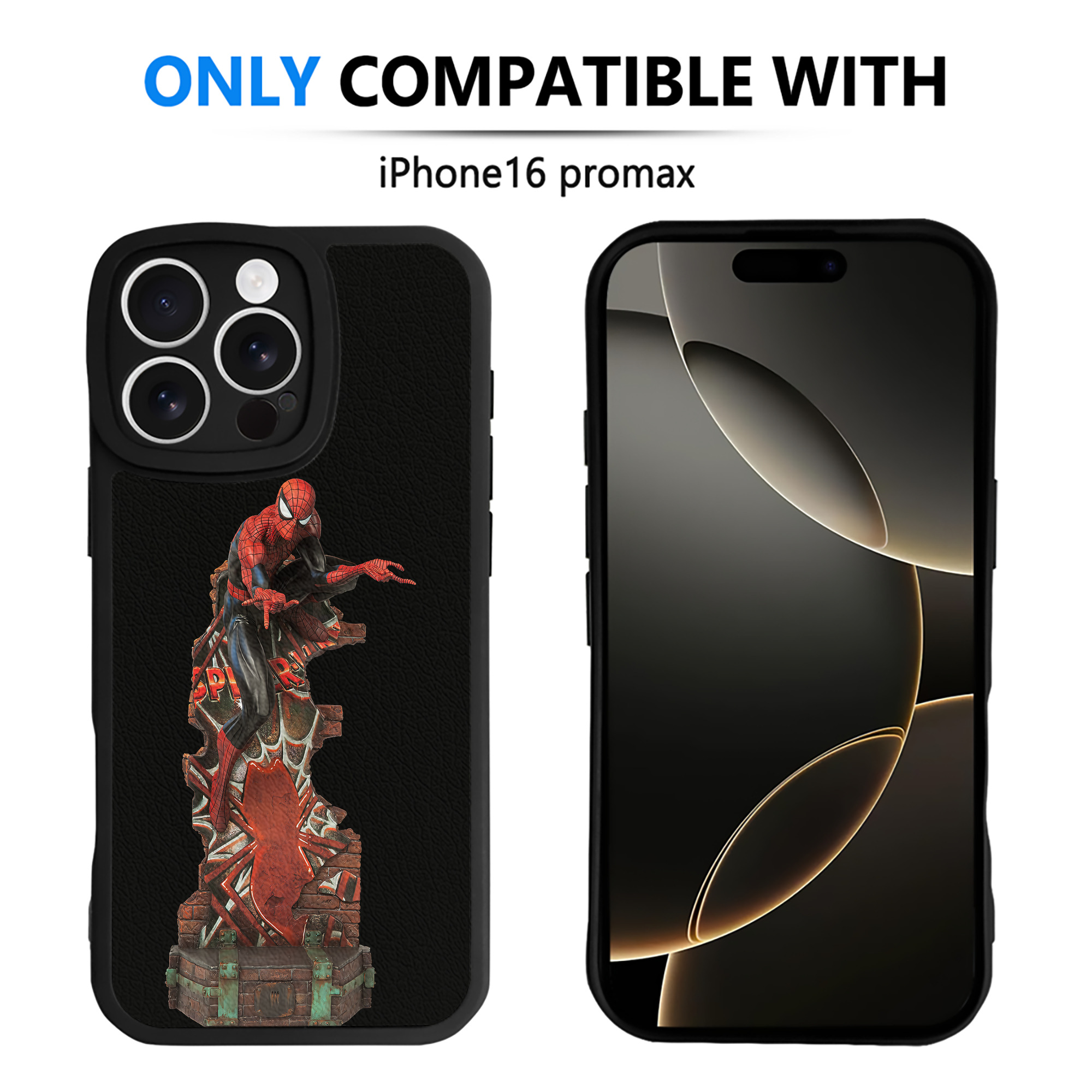 （画像用） Spider Man スパイダーマン 【iPhone 16シリーズ対応】シリコンスマホケース（レザー調） 材質：シリコン